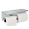 Alpine Industries Universal Brushed Stainless Steel Double Post Toilet Paper Holder with Shelf. ALP487-B-MK - alternate 5